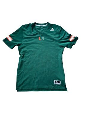 Adidas Miami Hurricanes Football Jersey Mens Large Green AeroReady NCAA